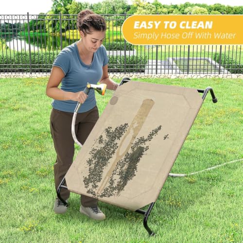 Raised Dog Bed for Large Dogs (47.75"L x 30.5"W x 8"Th / Brown)