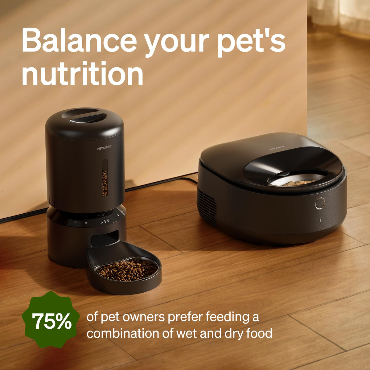 Automatic Wet Food Cat Feeder 2026 New Version with Semiconductor Cooling (Black / Feeder)