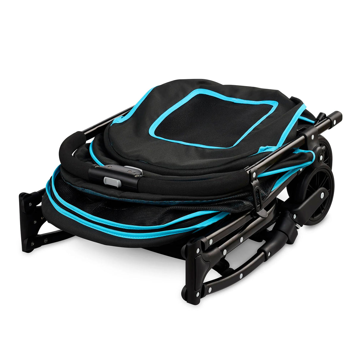Carlson Pet Stroller for Dogs and Cats up to 30 lb (Black with Blue Details)