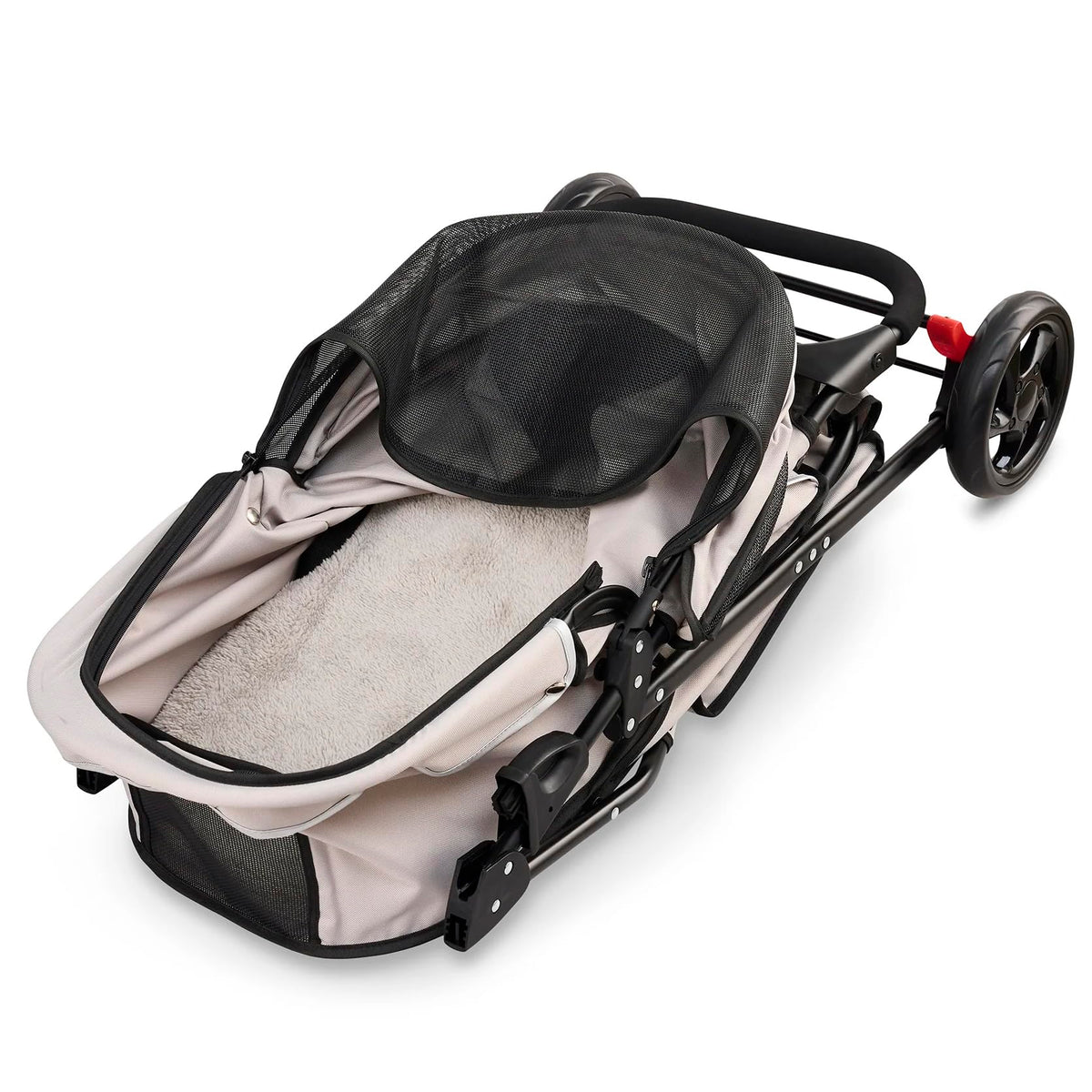 Stroller Includes 360 Degree Front Wheel Swivel (Khaki with Black Accents)