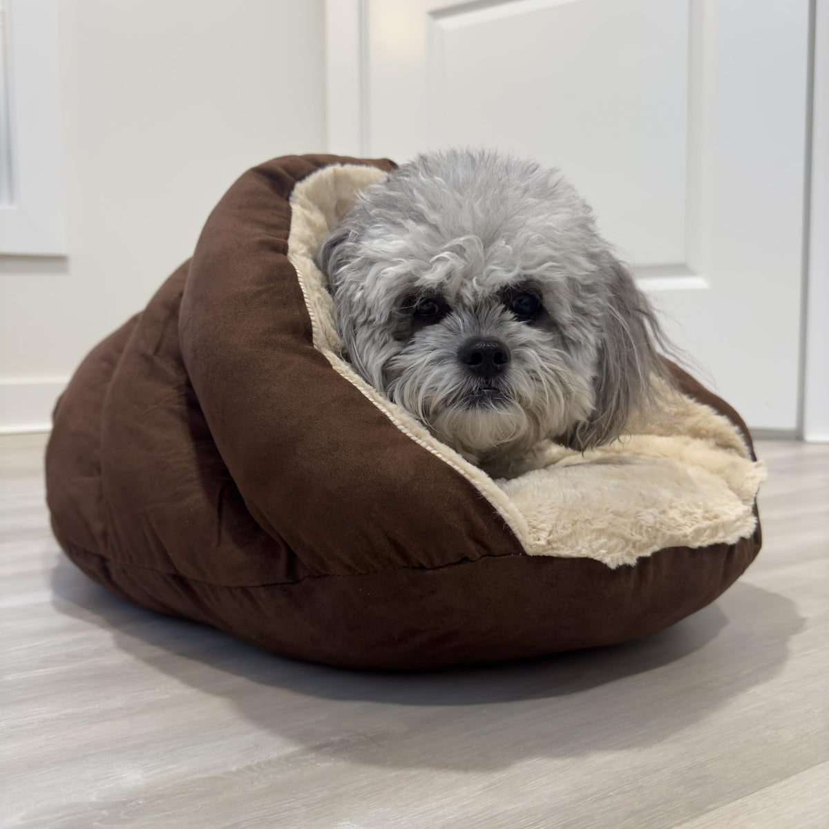 Sleep Zone Cuddle Cave Pet Bed (Brown)