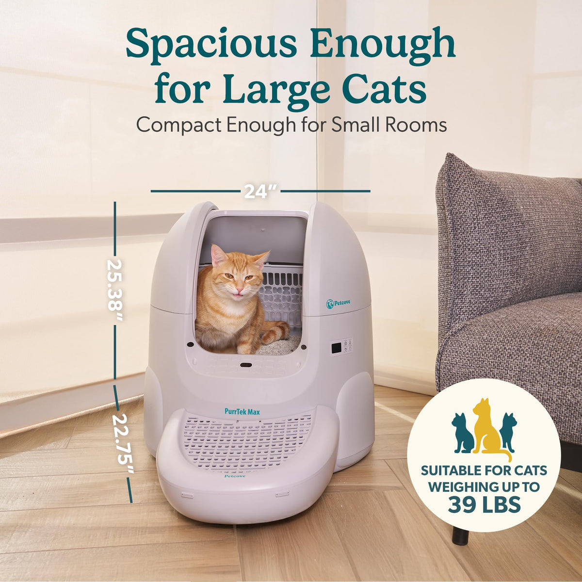 PurrTek Automatic Litter Box Self Cleaning 5GHz Wi (Extra Large)