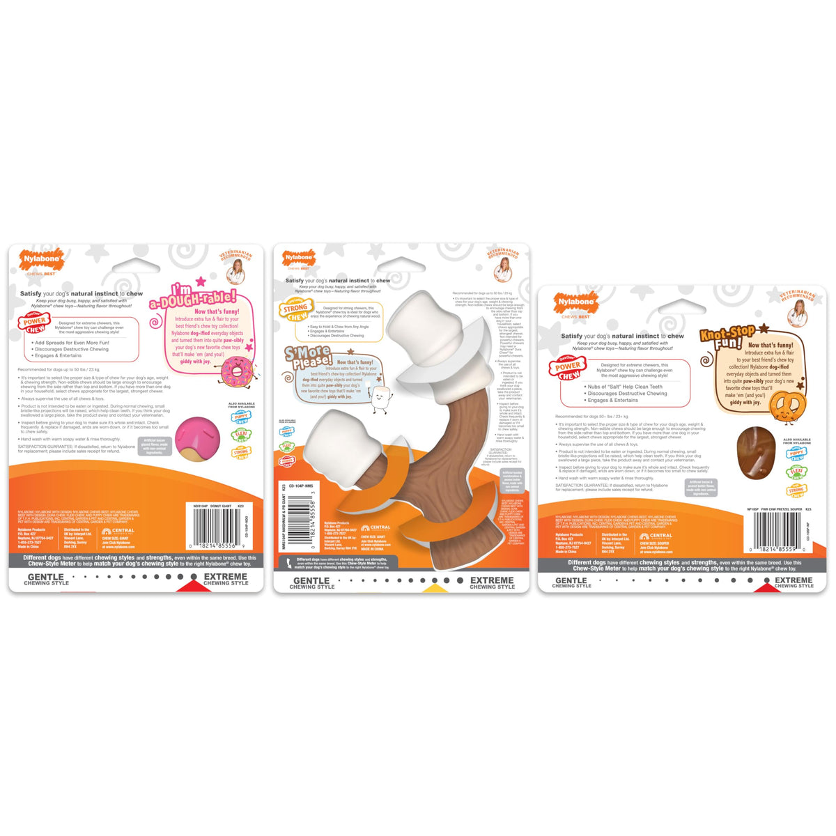Strong Chew Cute Dog Toy Bundle (Donut 3 Pack / Large)