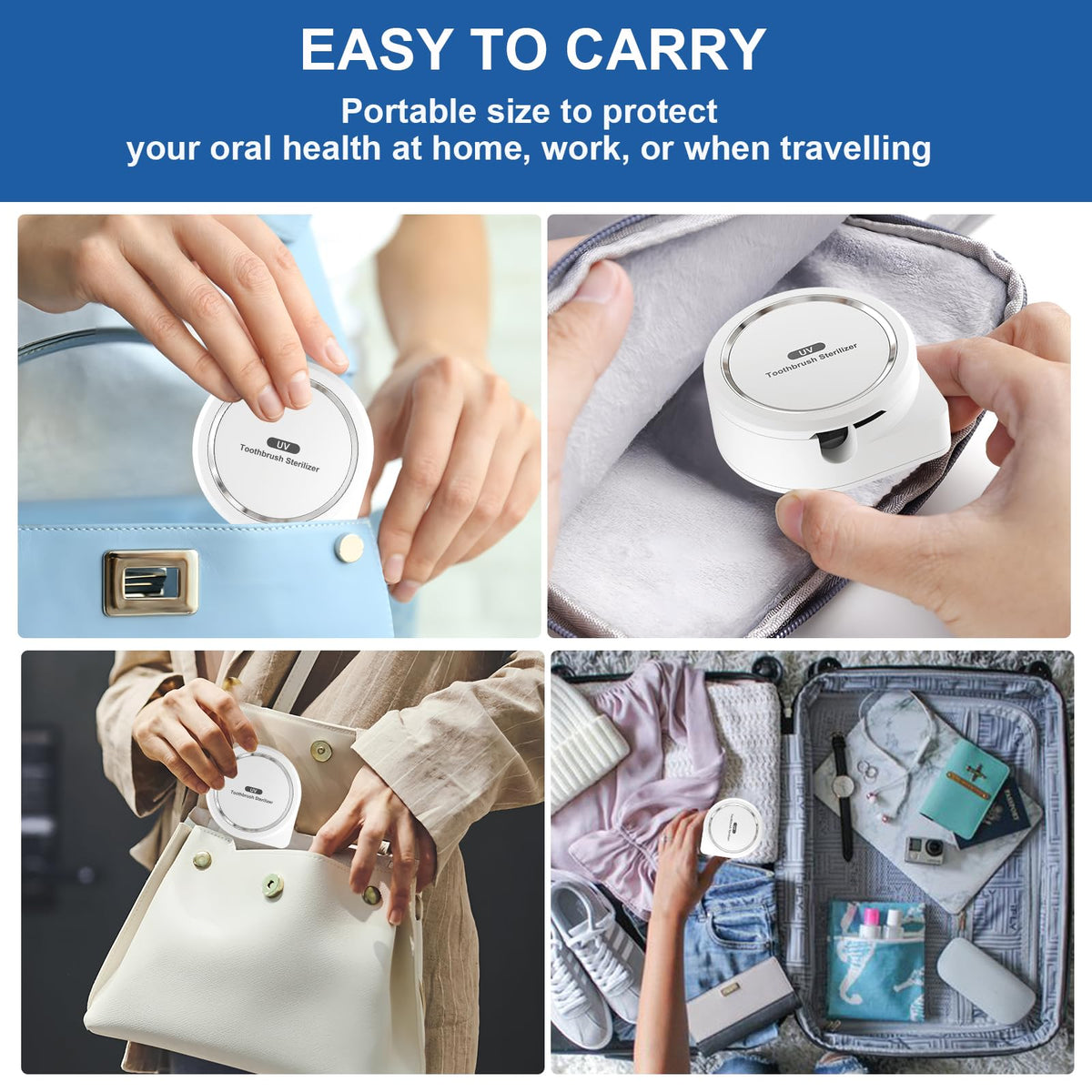 UV Toothbrush Sanitizer Holder (White)