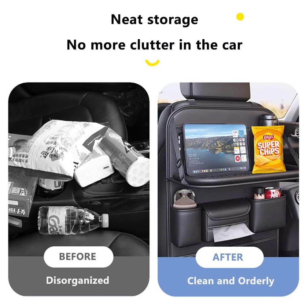 Car Backseat Storage Bag with Foldable Table Tray (Style B)