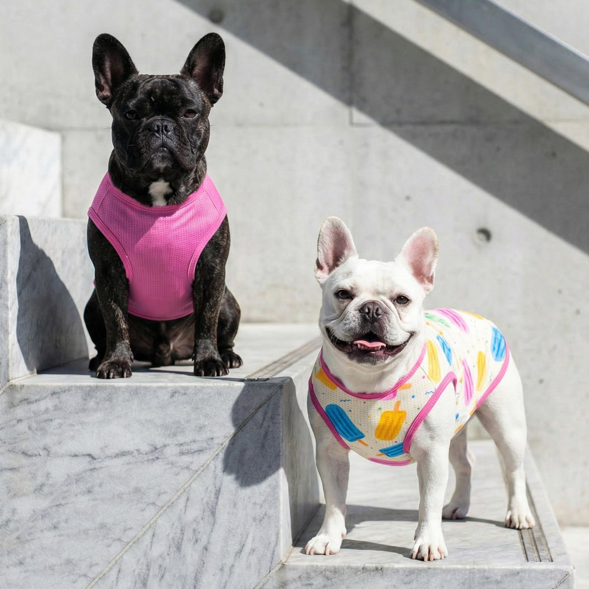 2Pack Dog Shirts for Small Dogs Breathable Mesh Tank Top (Medium (7-13lbs) / 6# 2Pack (Ice Pop+Pink))