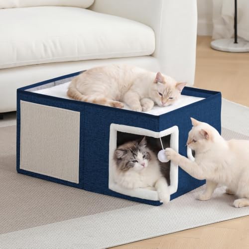 Extra Wide Cat Houses for Indoor Cats (SingleAB / Extra Large)