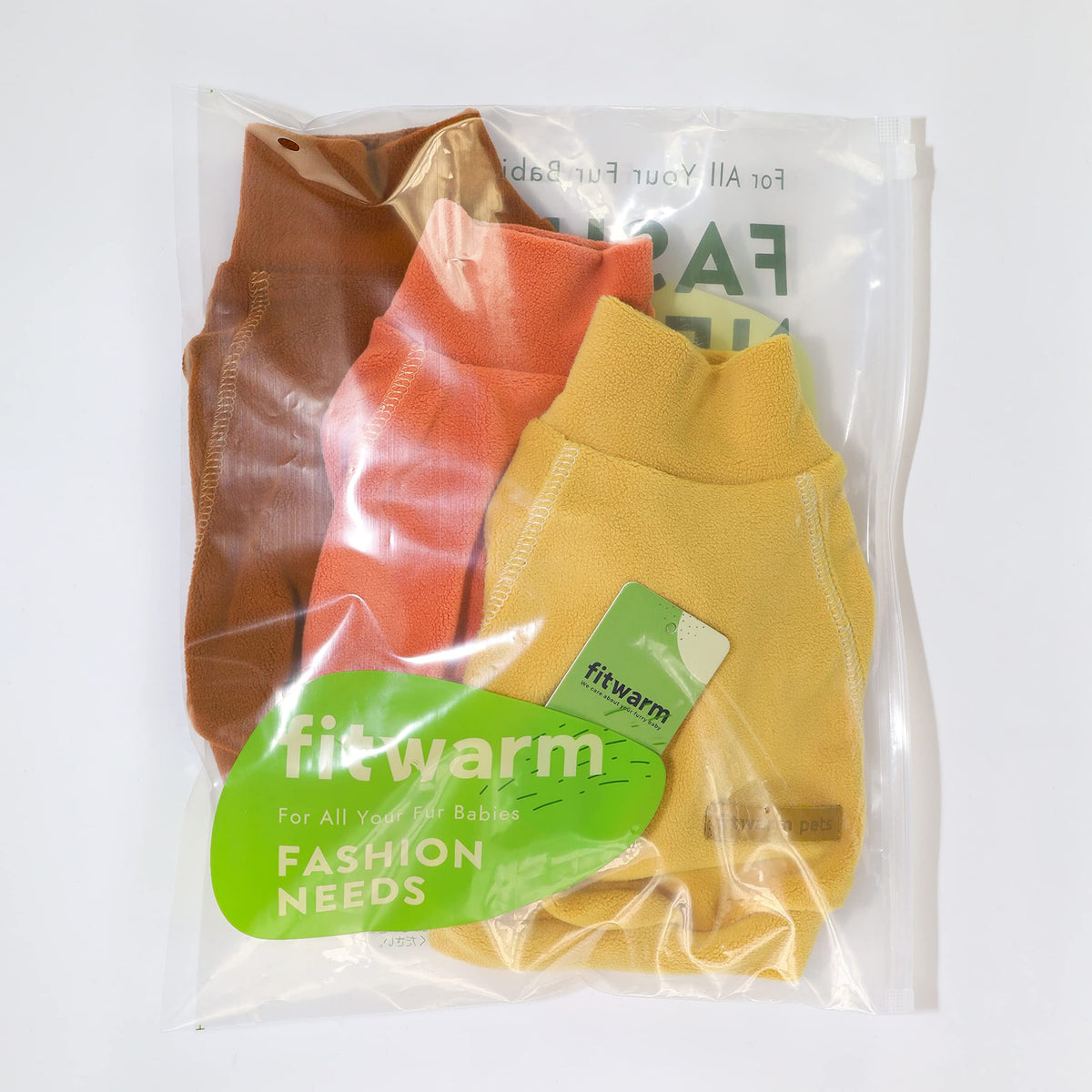 3 Pack Classic Fleece Dog Sweater (Small / Orange-Yellow-Coffee)