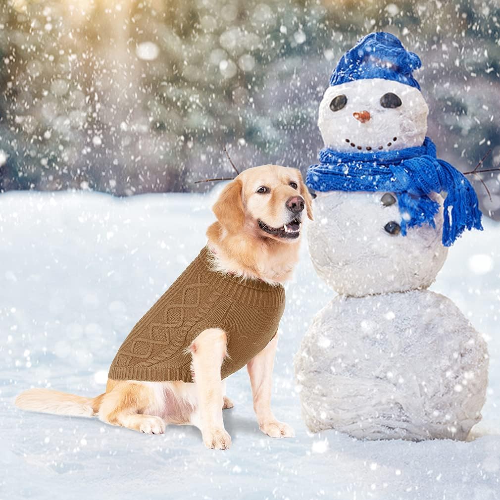 Dog Sweater for Large Dogs (Brown / Large)