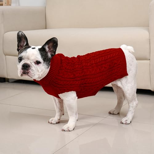 Dog Sweater 2 Pack for Medium Dogs (Red & Green / Medium)
