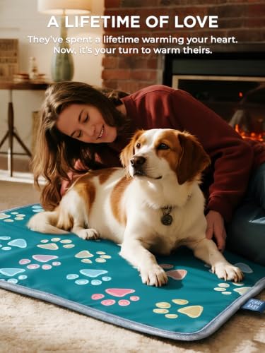 Pet Heating Pad for Cats & Dogs (round 12in / 1 pack green)