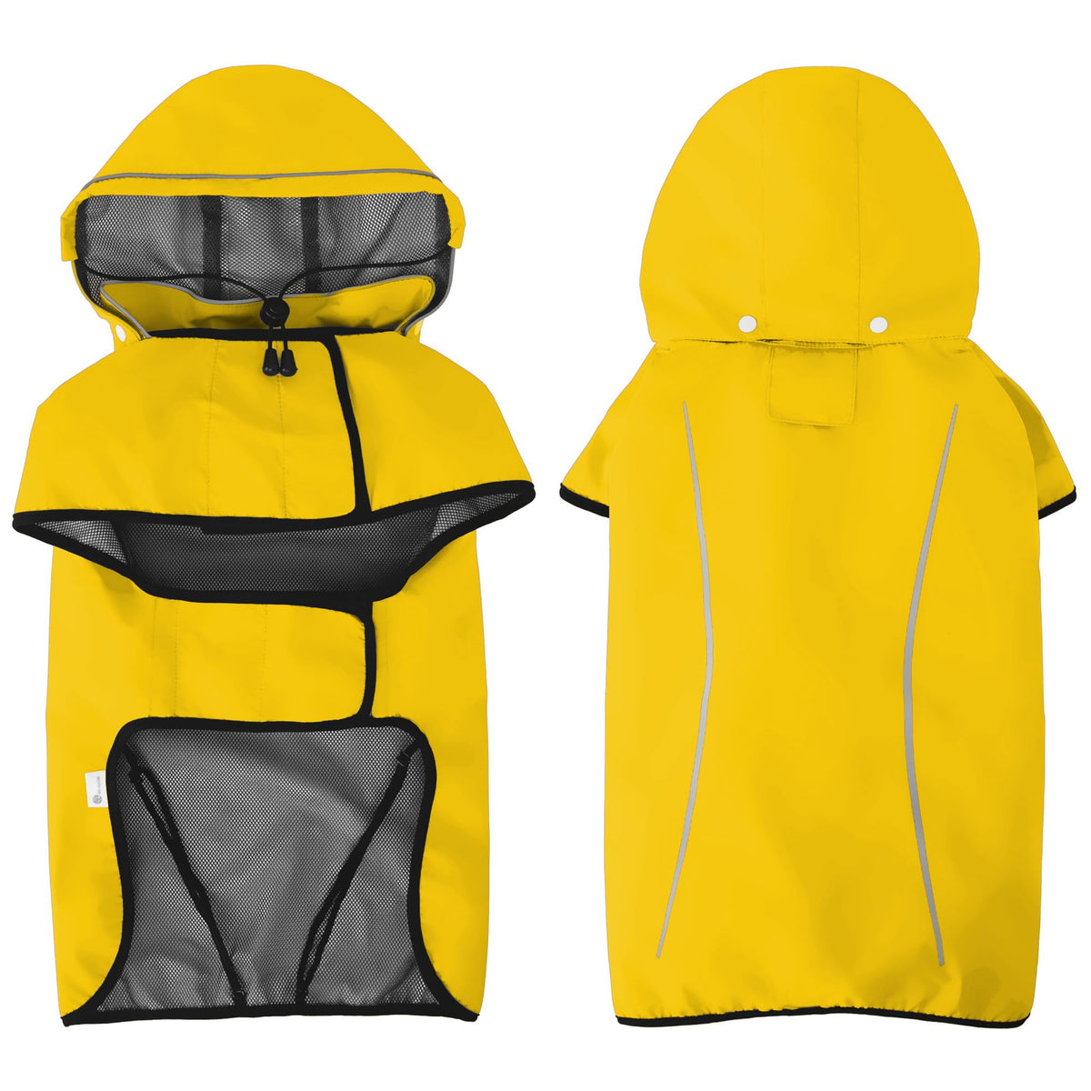 Dog Raincoat Adjustable Waterproof Pet Rain Jacket (Yellow / Large)
