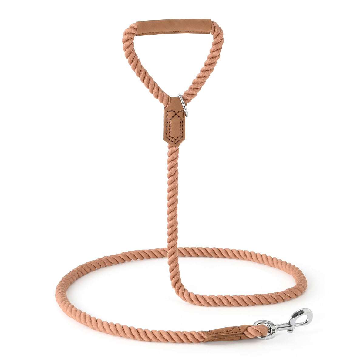 Dog Leash Braided Cotton Rope w (Classic Brown / 72 Inch-1/2")