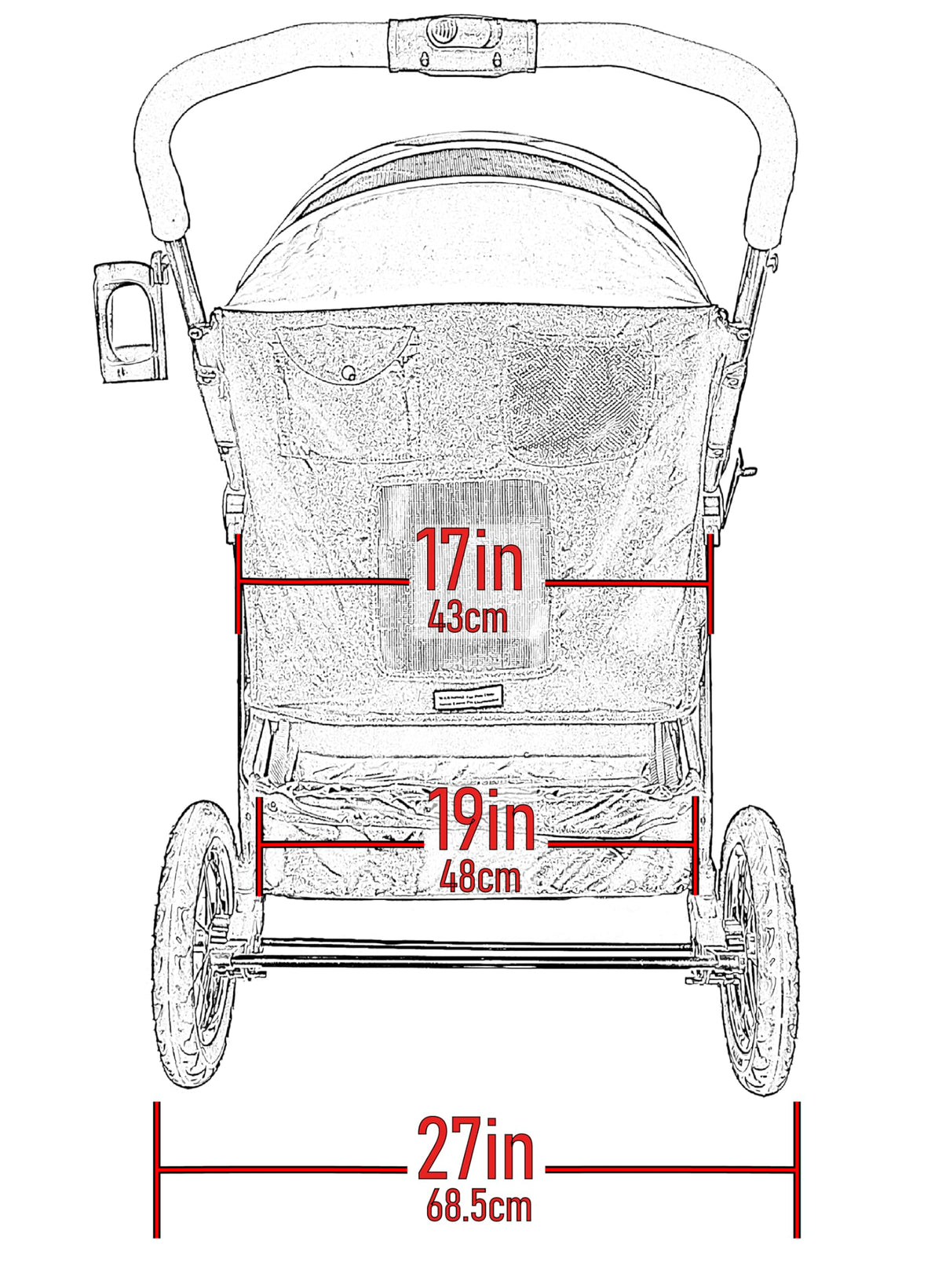 No Zip Jogger Pet Stroller for Cats (Green Mountains - Extra Large)