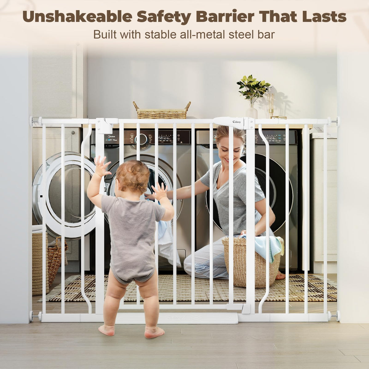 29" 45" Baby Gate for Stairs & Doorways (White / 29-45"Wide, 30"Tall)