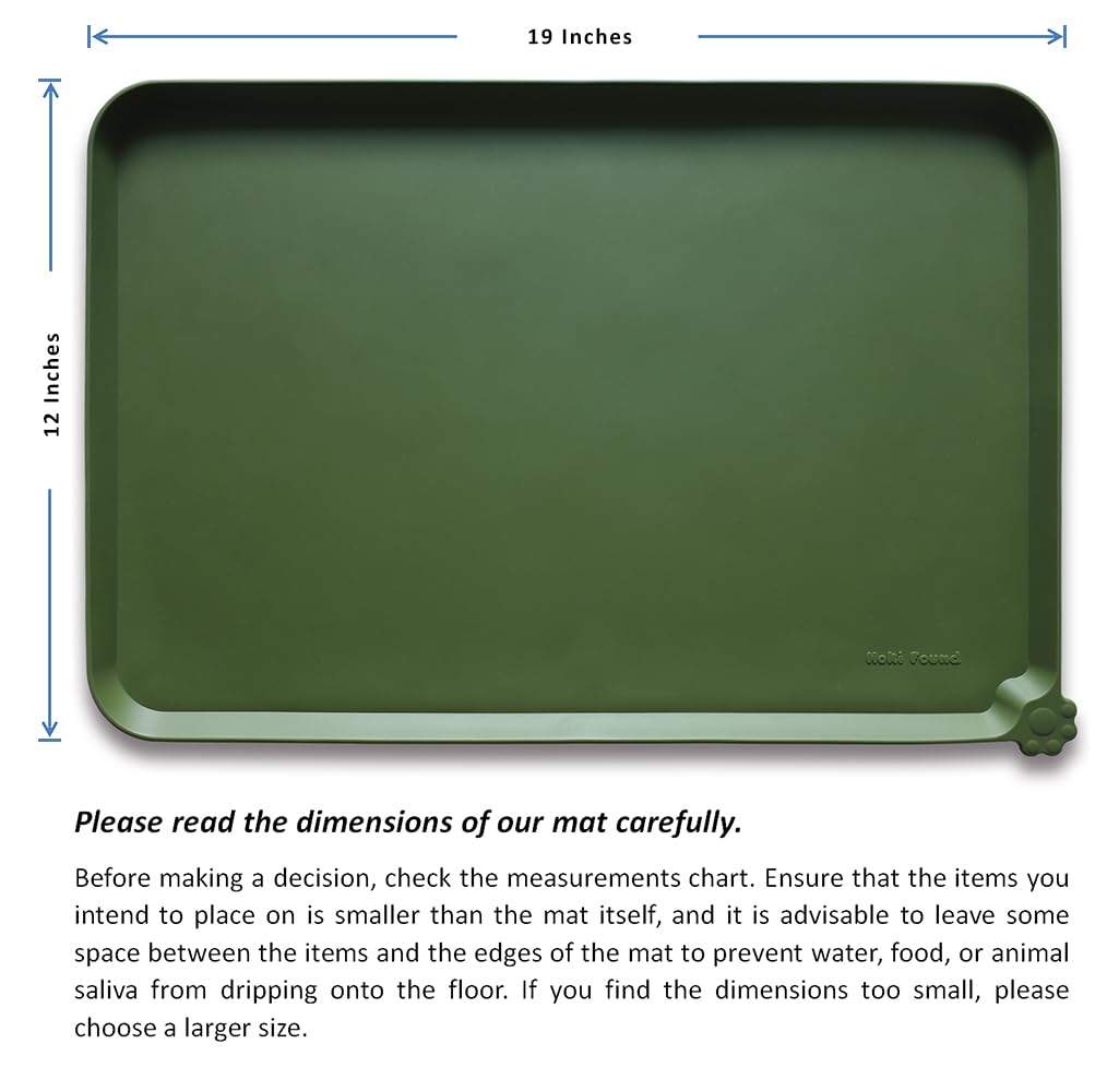 Silicone Pet Food Mat (19" x 12" / Dark Olive)