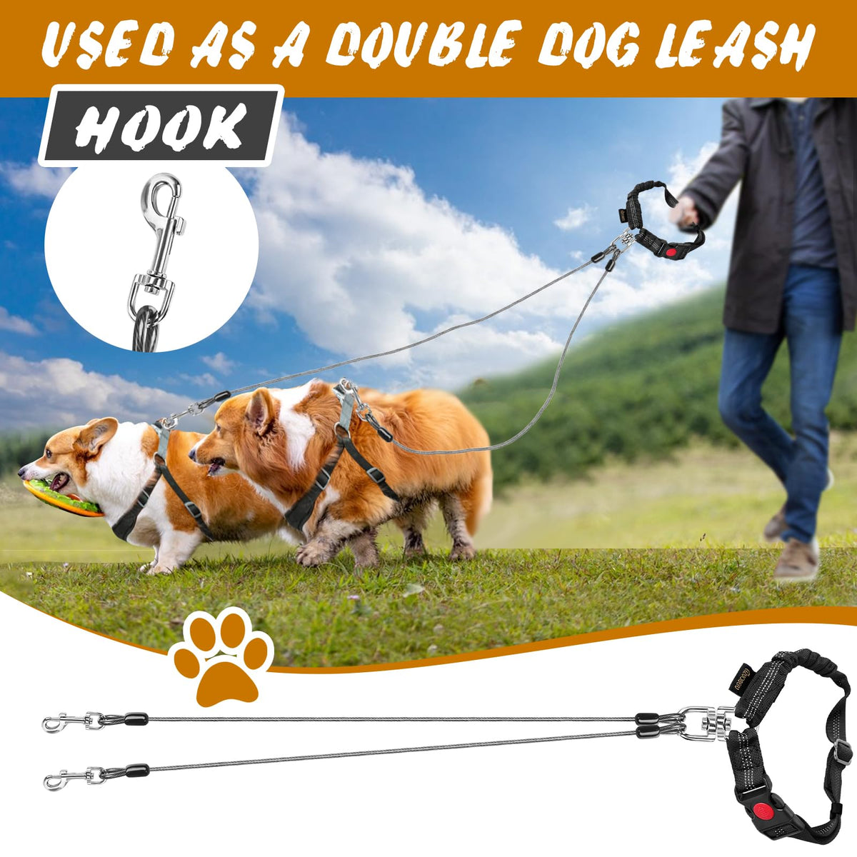 Double Dog Seat Belt (Black(Dual Dog) / 1 Pack)
