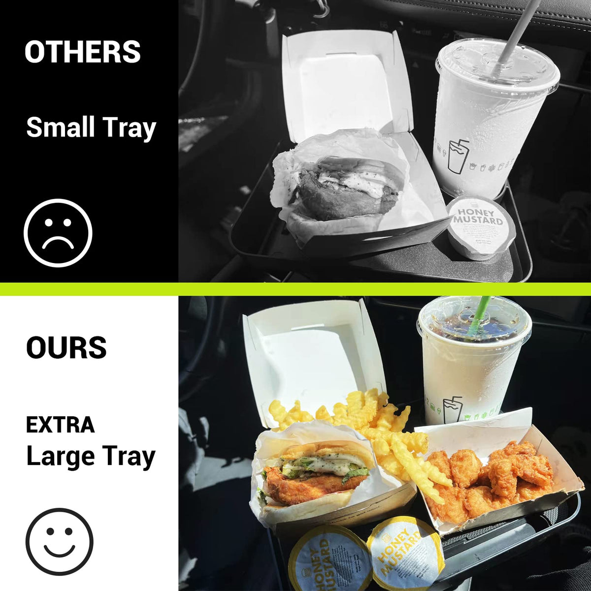 Car Cup Holder Tray (1 cup holder + 1 tray)