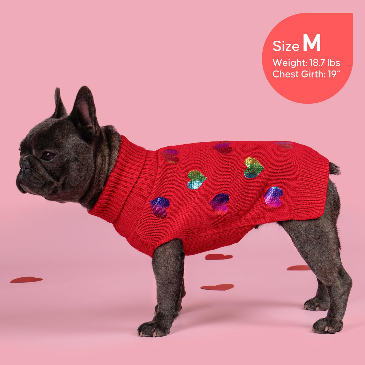 Valentines Dog Sweater (Small (4-7lbs) / Heart (Red))