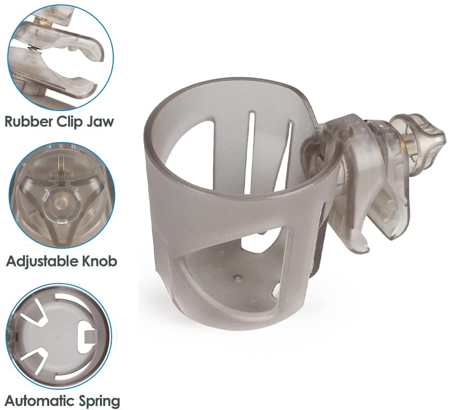 New Stroller Cup Holder for Stanley Quencher H2.0 (Transparent)