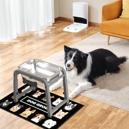 1.2 Gallon Elevated Dog Water Bowl (Grey-1.2 GAL / Height: 10.4-15.2")
