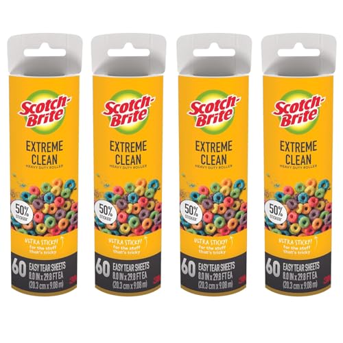 Wide Lint Roller Refills Cat Dog Pet Hair Animal Fur Remover Clothing Upholstery (4 Count (Pack of 4))