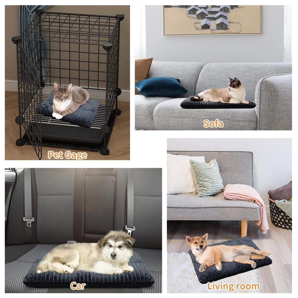 Self Warming Cat Bed Pad 30x20 inches Self (Large / Grey)