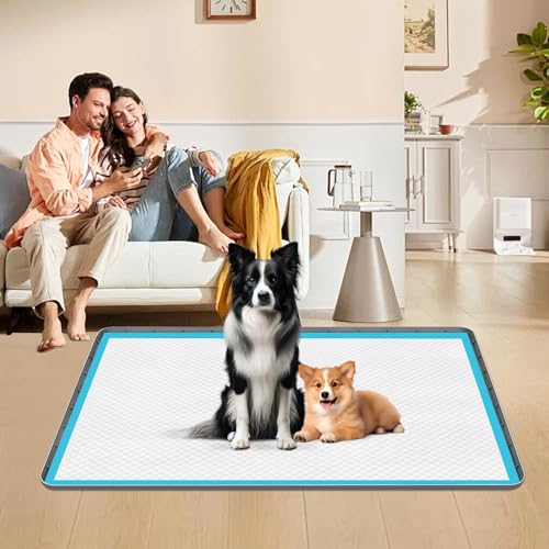 Pee Pad Holder for Dogs 57''x40'' Silicone Puppy Pee Pad Tray (Dark Grey)