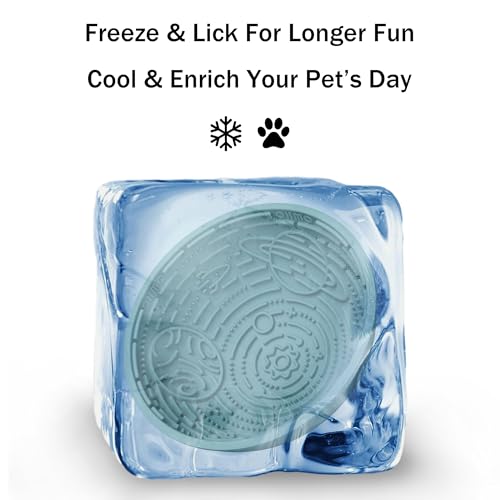 Slow Feeder Bowl & Lick Mat for Dogs (Light Blue / 6.3 inches)