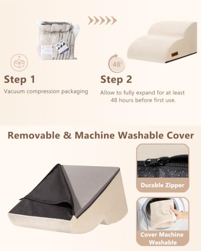 Dog Stairs for Small Dogs (Beige)
