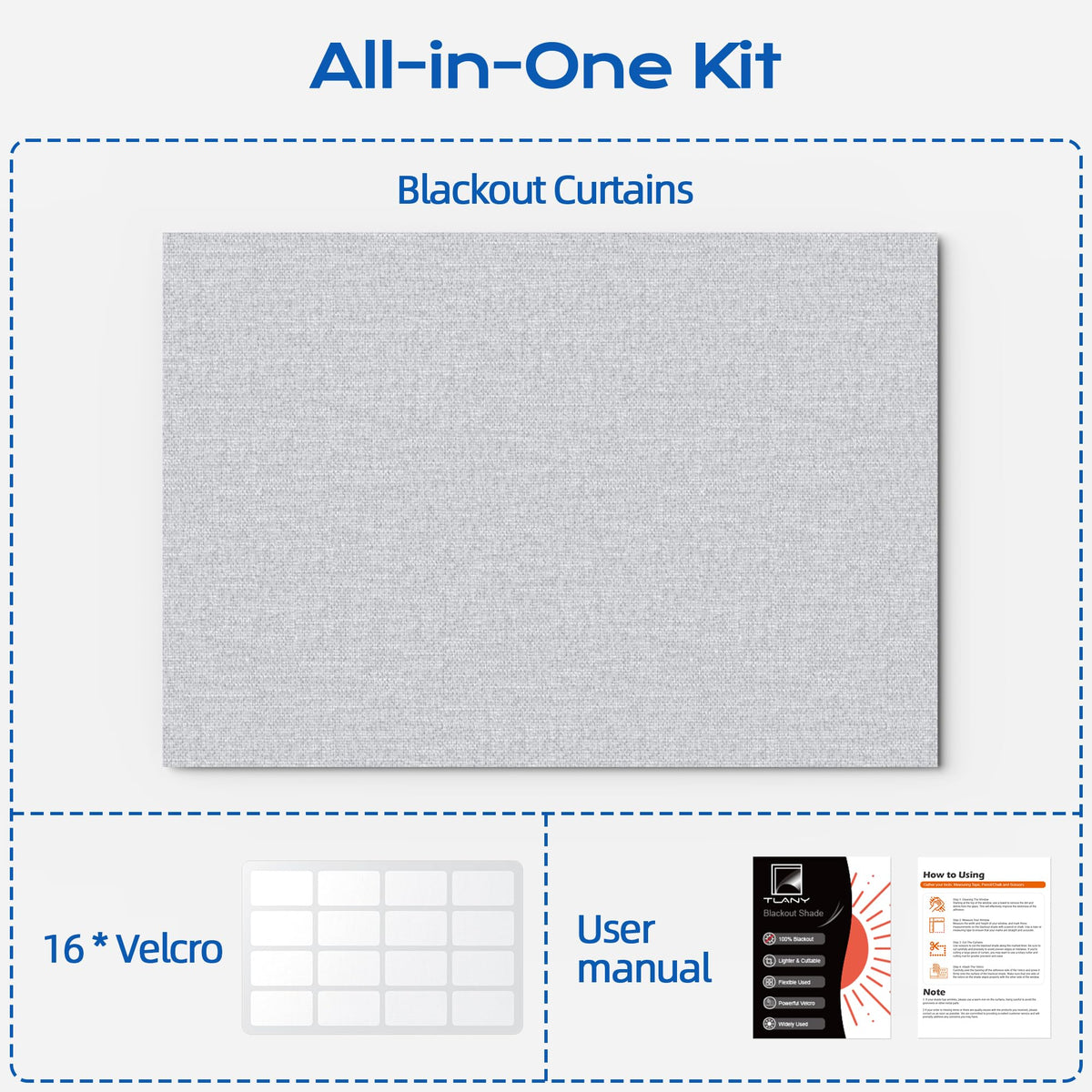 Linen Blackout Curtains for Bedroom (Cray / 58"W x 100"H)