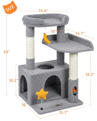 Small Cat Tree for Kittens (Gray / Small 30")