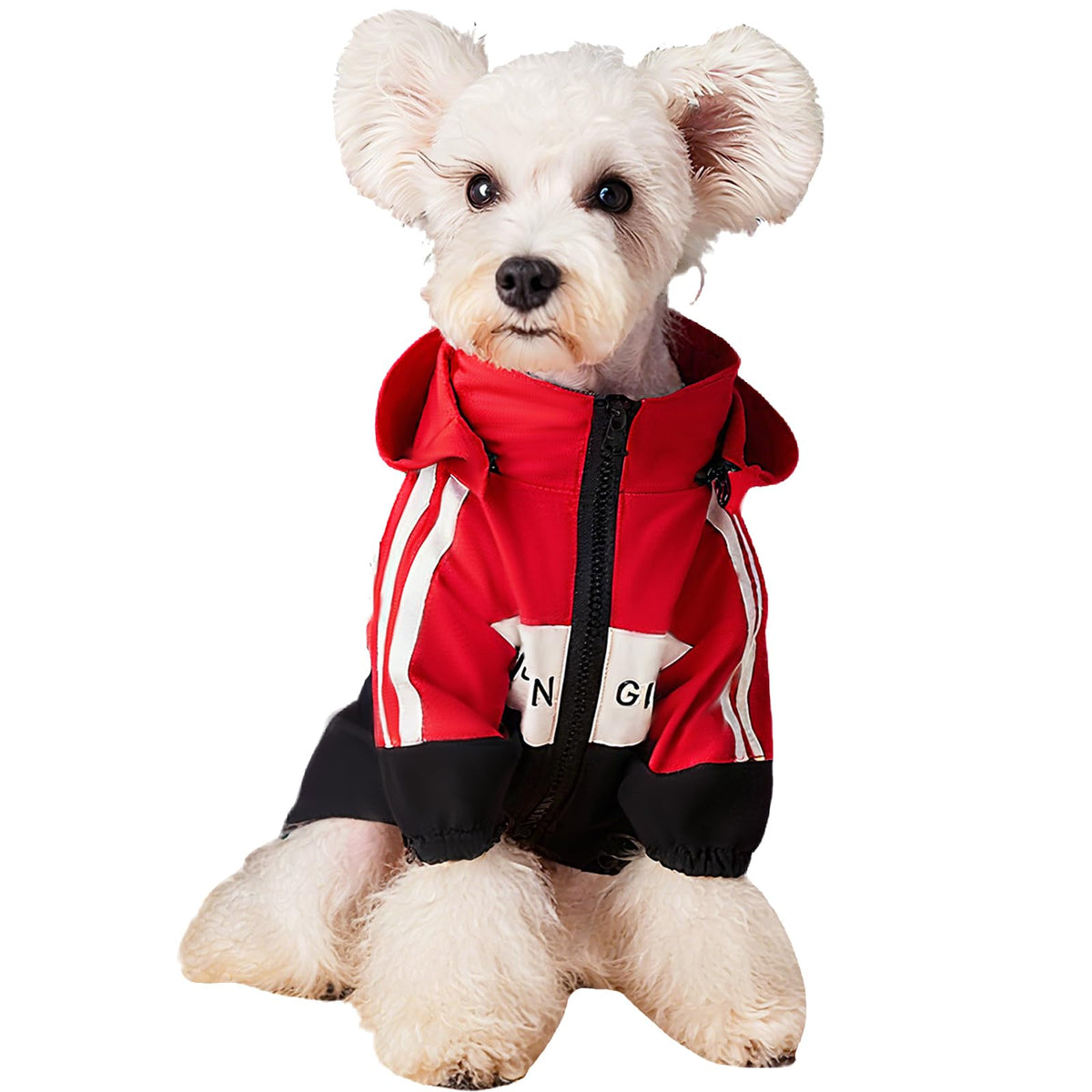 Dog Raincoat Waterproof Dog Rain Jacket with Detachable Hood (Red / Small (5-7Ibs))