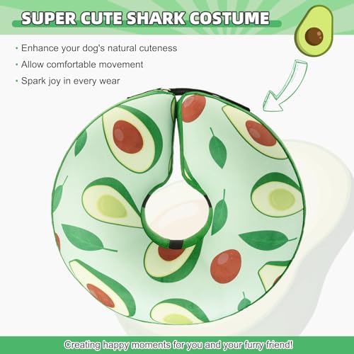 Inflatable Dog Cone Collar Alternative After Surgery (Avocado / M+ (Neck:13-15in))