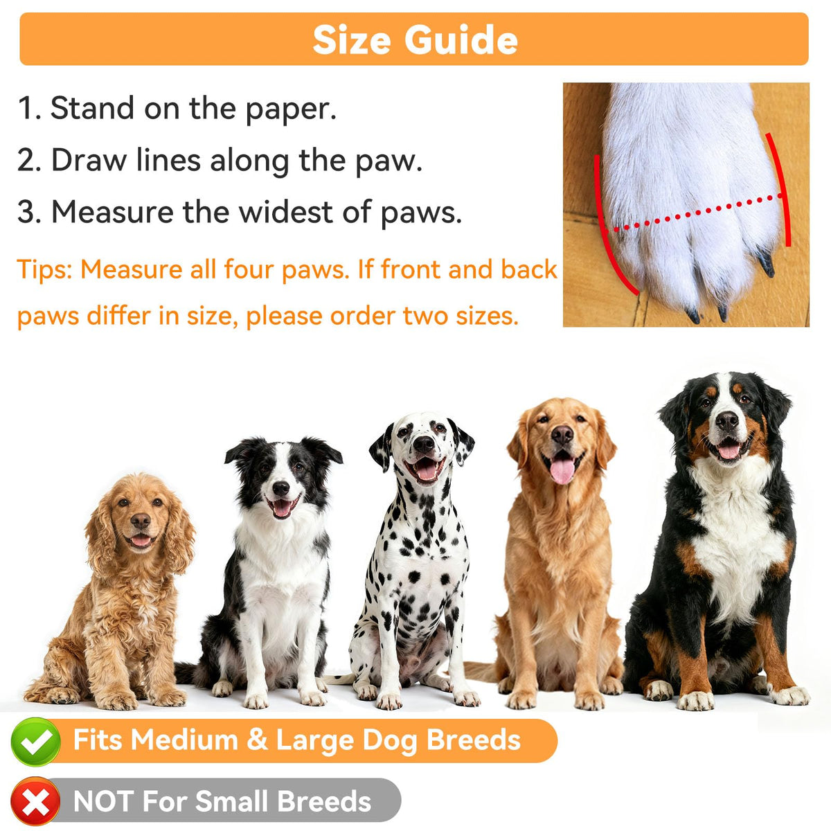 Breathable Dog Boots for Medium Large Dogs (Blue / XXL (Insole Width 3.2")for 94~100lb)