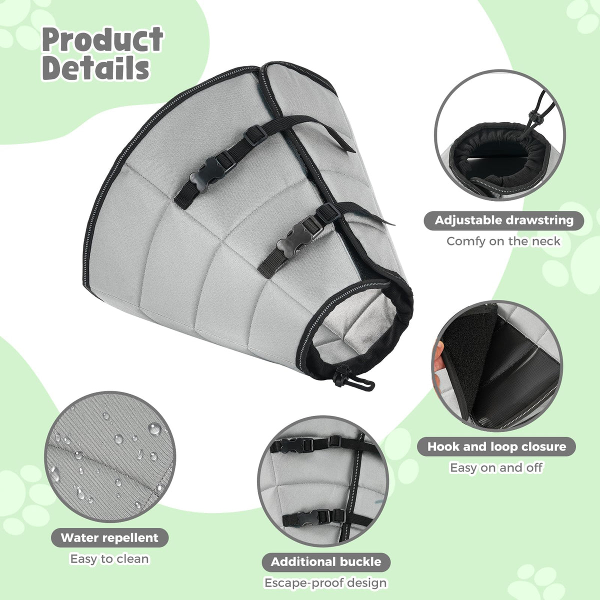 Soft Dog Cone Drawstring (Grey / L)