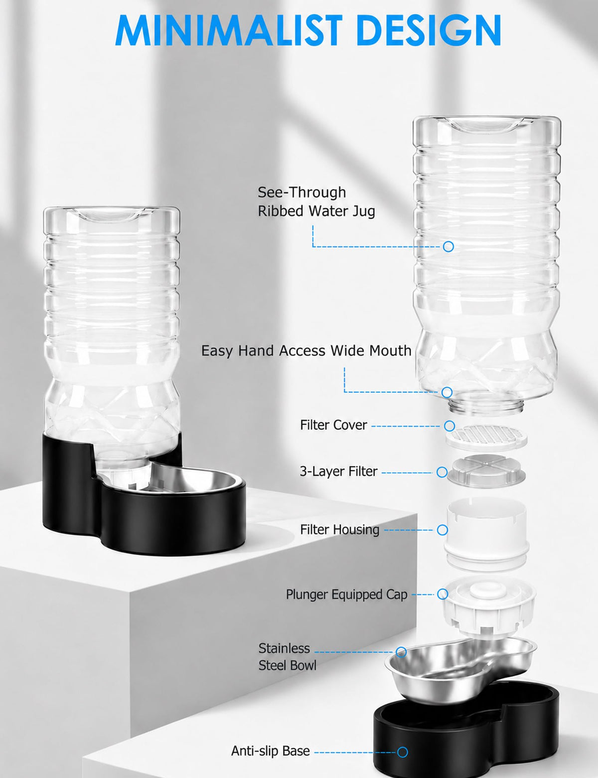 2.1 Gal Gravity Dog Water Dispenser
