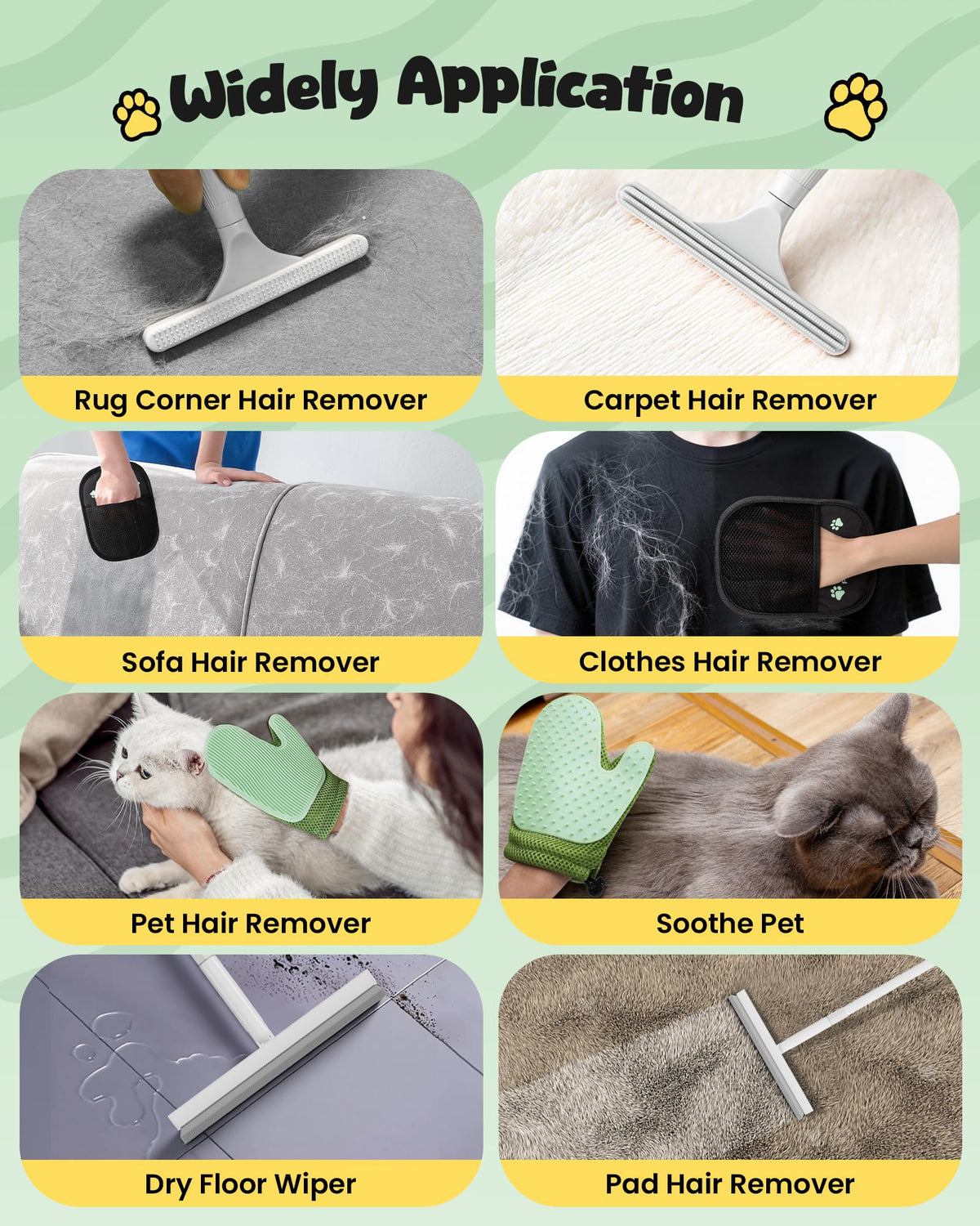 Carpet Rake for Pet Hair Removal Tool (Pearl White)