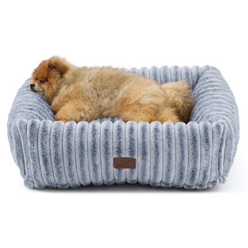 ComfyFleece® Cute Dog Bed for Small Medium Dogs (25.0"L x 21.0"W x 7.0"Th / Blue Indigo)