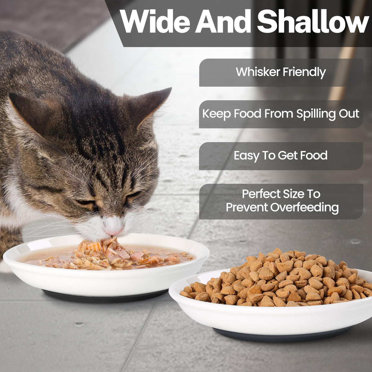 Cat Food Bowls (Shallow Dish | 3 PCS / Cat Paw)