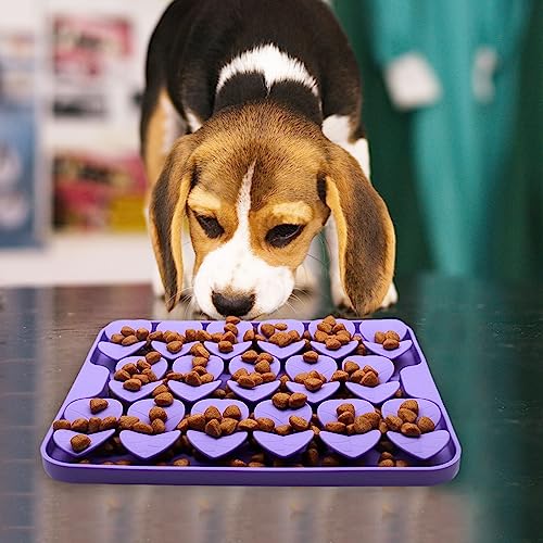 Small Silicone Snuffle Mat for Small Dogs Puppy Cat Slow Down Eating (Purple-S (8.1x7.5in))