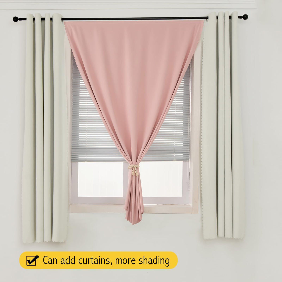 Thermal Blackout Curtains with Self (71"W x 59"L (Pack of 2) / Pink)