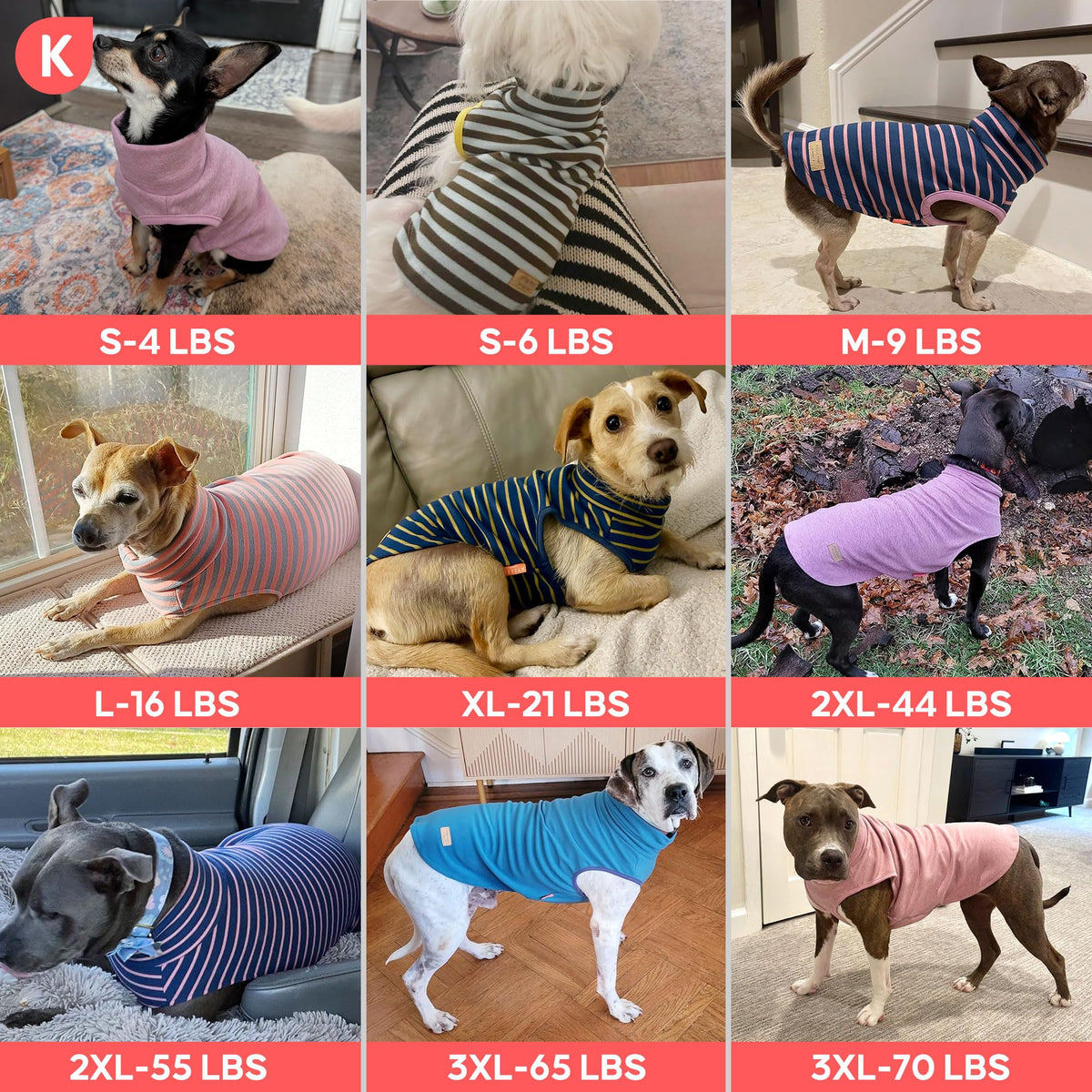 2Pack Dog Sweater for Large Dogs Soft Pet Coats Fleece Sweatshirt (XX-Large (32-55lbs) / 4# Stripe+Green)