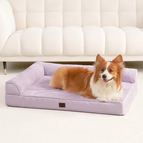 Memory Foam Dog Bed for Crate (Lilac / 41.0"L x 27.0"W x 6.5"Th)