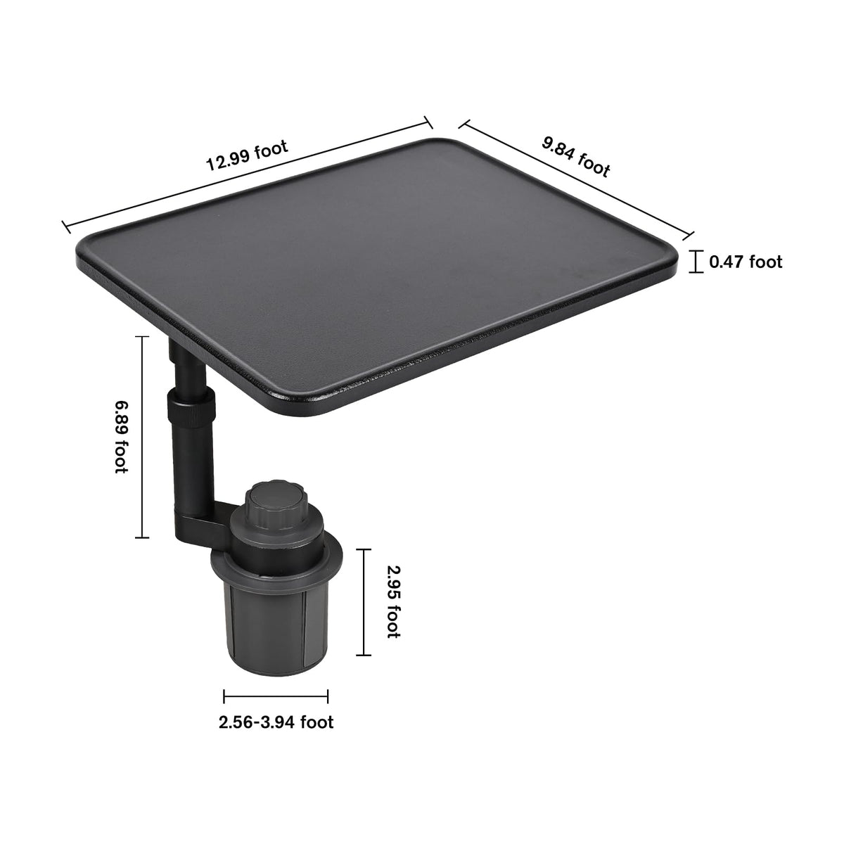 Car Desk for Laptop (Black leather color)