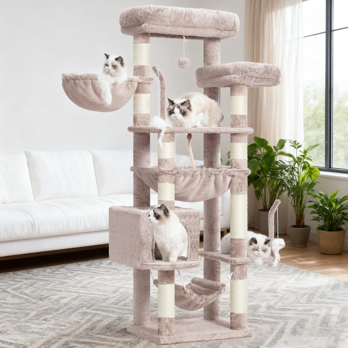 Cat Tree 63'' Cat Tower for Large Cats (63 inch / Muchroom)