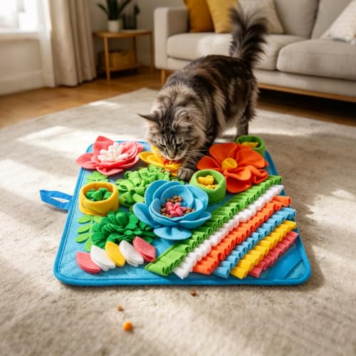15.4" Snuffle Mat for Small Dogs Cats (15.4"L x 15.4"W / blue)