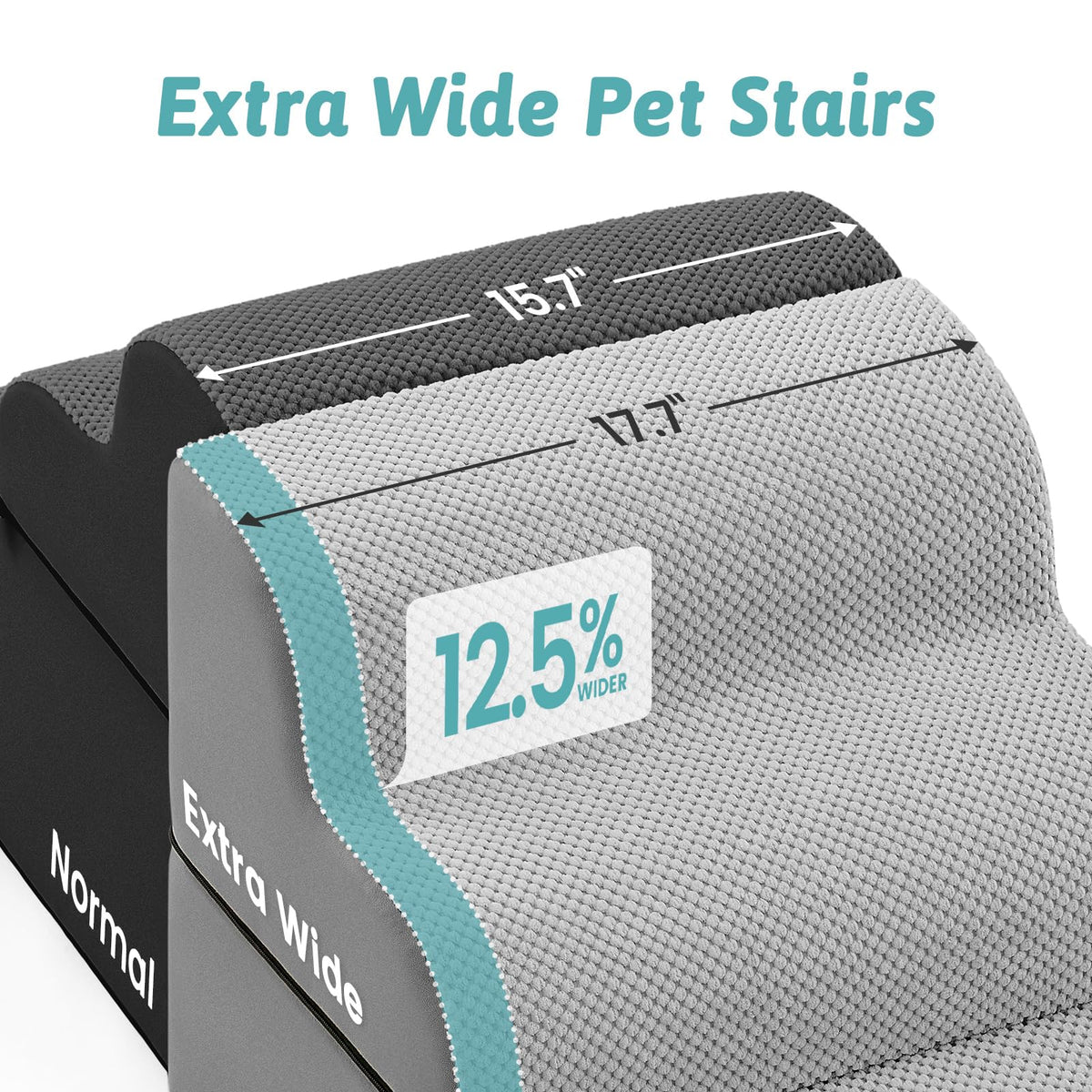 Detachable Small Dog Stairs 19.7" H (Grey / Detachable 17.7" x 28.3"x 19.7")