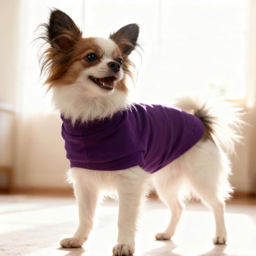 Cat Sweater Warm Fleece Pet Clothes for Cats Only (Purple / Large)