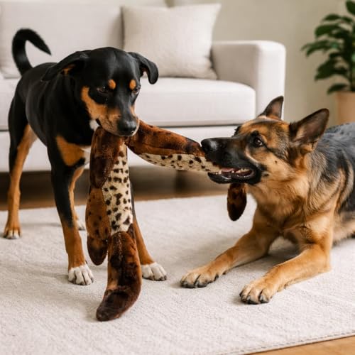5 Pack Dog Squeaky Toys Three no Stuffing Toy and Two Plush with Stuffing for Small Medium Large Dog Pets (Plush and Stuffingless Combo)